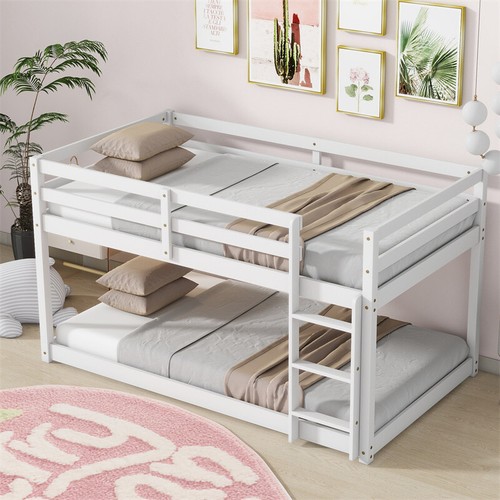 Wood twin over floor - twin, bunk