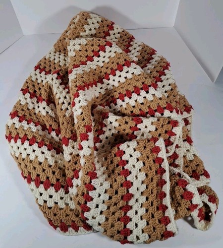 Vtg handmade crochet throw - vtg,