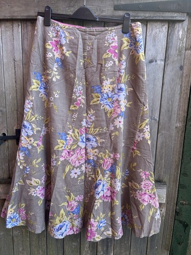 Boden brown floral cord midi - boden,