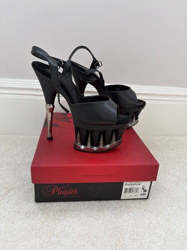 Pleaser spiky 609 black - pleaser, pewter