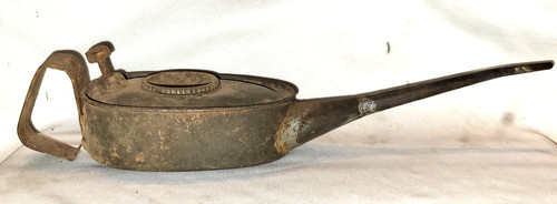 Vintage manual hand pump - pump, tin