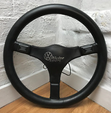Genuine VW Motor Sport, 360mm 3 Spoke black leather steering wheel. Classic. 14A