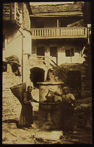 Glass magic lantern slide - glass,