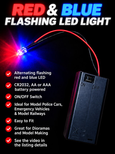 Red blue flashing led - blue,