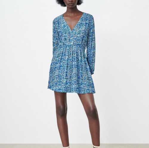 Zara blue animal print long - print,