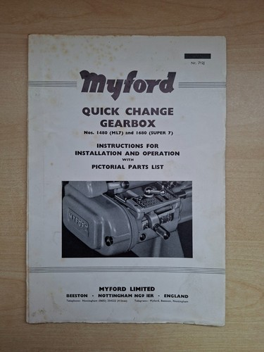 Myford ml7 super - super, lathe