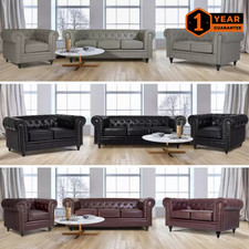 Chesterfield Sofa Suite Faux