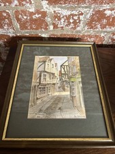Vintage Signed Print - The Shambles, York - Street Scene - Colin Williamson