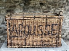 Antique French Wicker Linen Basket