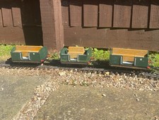 3x 45mm Gauge Passenger Open Wagons Scratch Built