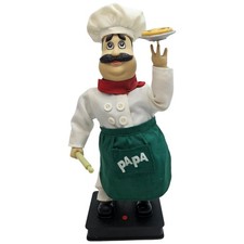 Vintage Animatronic PIZZA PAPA Singing, Dancing, Pizza Spinning Toy Works Great!