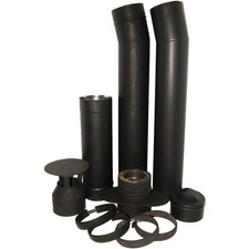 Morso Wood Burning Stove Flue Kit 5" Black Offset Pipe & Fitting Kits