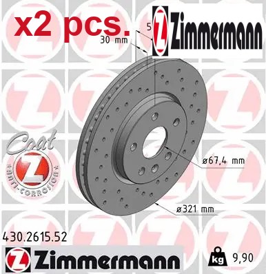 Pcs front brake disc set - front,
