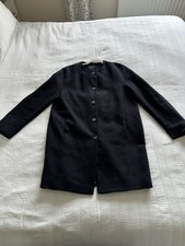 The White Company Navy Blue Wool Blend Cocoon Coat Jacket Size 14 WEAR