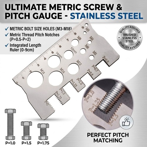 Thread pitch gauge - thread,