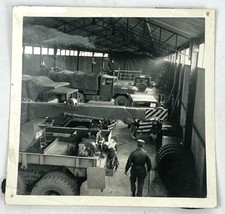 WWII Military Motor Pool Photo