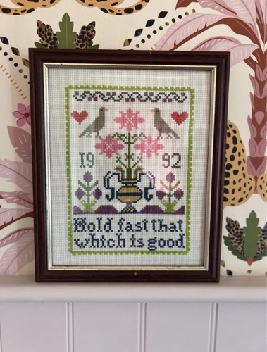 Framed vintage cross stitch - framed,