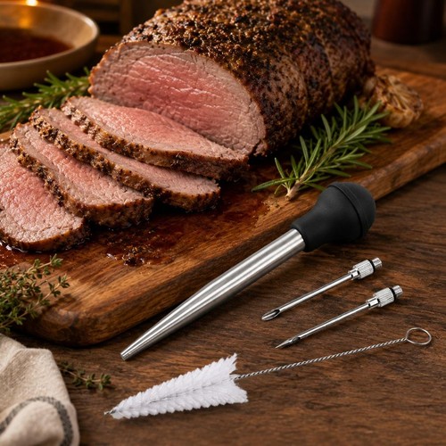 Stainless steel turkey baster - stainless,
