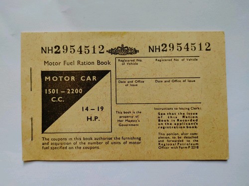 Vintage motor fuel ration - vintage,