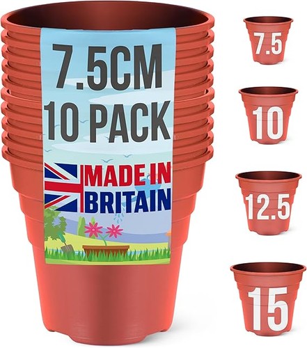 5cm plant pots pack - 7.5cm, 10