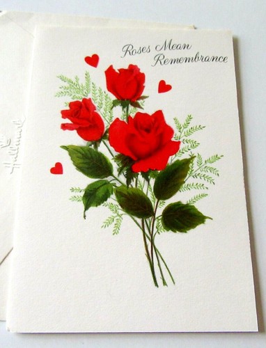 Vintage valentine card roses - card,