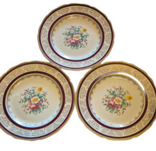3 Victorian Johnson Brothers Dinner Plates - Victorian  Gold 10.75"