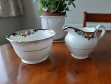 STUNNING  HEATHCOTE CHINA  LARGE SUGAR BOWL AND CREAMER