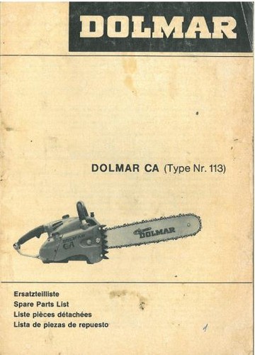 Dolmar chainsaw type - ca, parts
