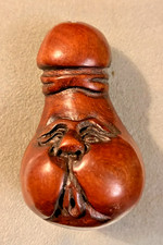 Vintage Japanese Hand Carved Boxwood Netsuke Shunga Penis Form  (307)