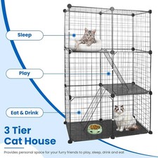 Large Cat Cage 3-Tier Indoor