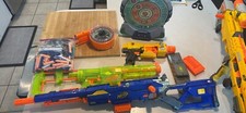 NERF guns with large bag of