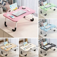 Portable Folding Laptop Table Bed Lap Desk Bed Tray With USB Port Mini Fan Light
