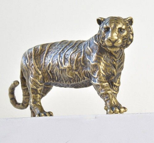 Solid brass tiger figurine - brass,