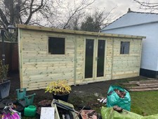 10x6 SUMMERHOUSE APEX GARDEN STUDIO SHED OFFICE SUMMER HOUSE WORKSHOP TREATED