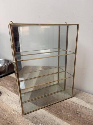 Vintage glass and brass curio - vintage,