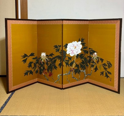 Gold peony flower japanese - gold,