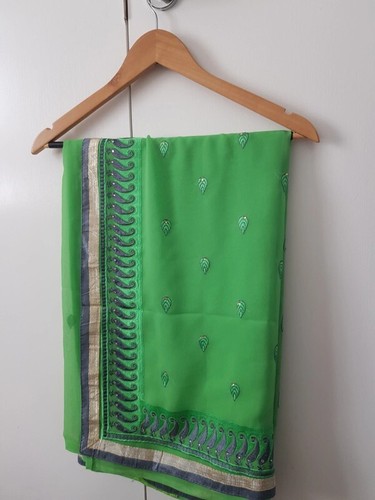 Apple green saree with