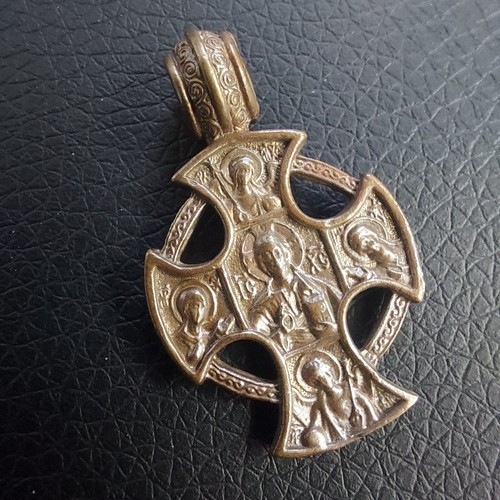 Bronze icon cross vtg - ,