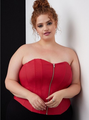 Torrid zip front corset - front, top