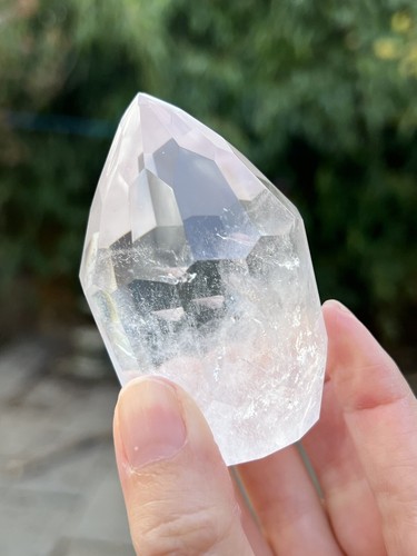 Clear quartz hand faceted - hand,