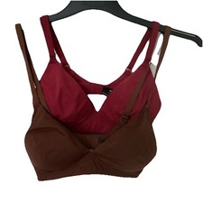 womens bralette Size 12#Amazon# 2Pack Wine And Chocolate Bras *New In Pack*