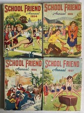 4x Collectable Vintage “School Friend” Annuals 1954-1958