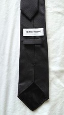 Giorgio Armani Black Micro Dot 100% Silk Tie Made In Italy.