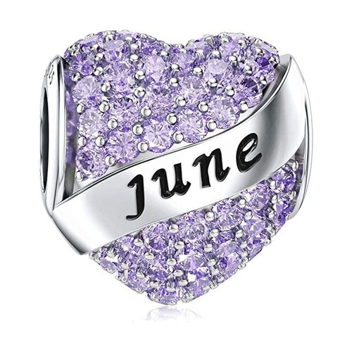 June birthstone heart - birthstone, charm