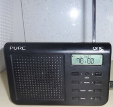 ? Pure Black One Mi FM/DAB handheld Radio - shown working