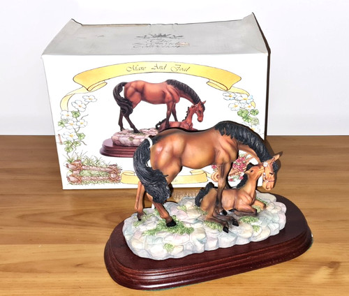 Mare foal horse figurine - &,