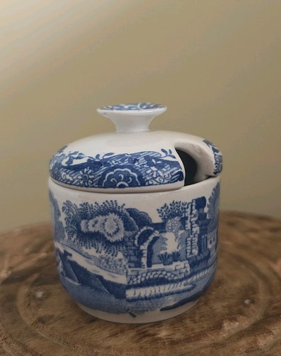 Spode blue italian mustard pot - italian,