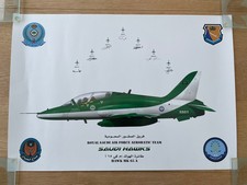 ROYAL SAUDI AIR FORCE ACROBATIC TEAM SUADI HAWKS HAWK MK 65A CARD POSTER 