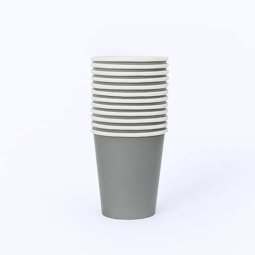 Silver paper cups 9oz pack - silver,