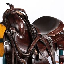 TRAIL SADDLE WESTERN PLEASURE TOOLED LEATHER USED HORSE TACK SET 15 16 17 18